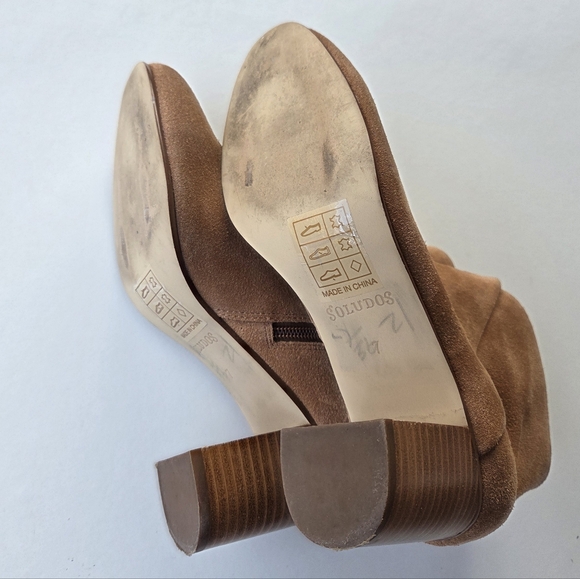 Soludos Midheel Venetian Tan Suede Leather Size 7 - Picture 9 of 10